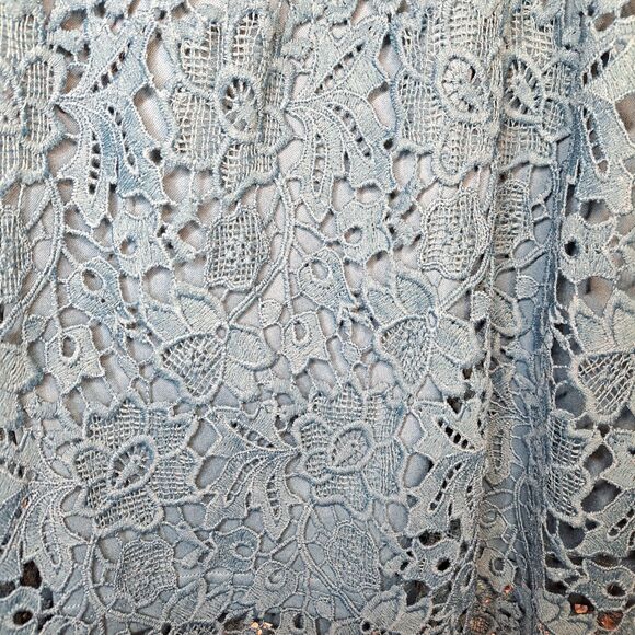 ASTR the Label Teal V-Neck Lace Crochet Tank Midi Dress Party Cocktail Women's M - Picture 7 of 10